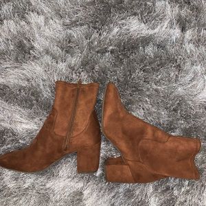 Brown Suede Booties